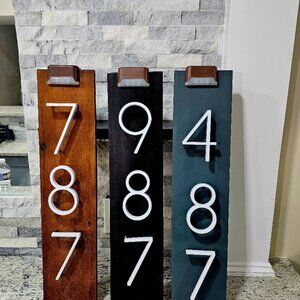 Home Address Sign with floating Numbers and Light
